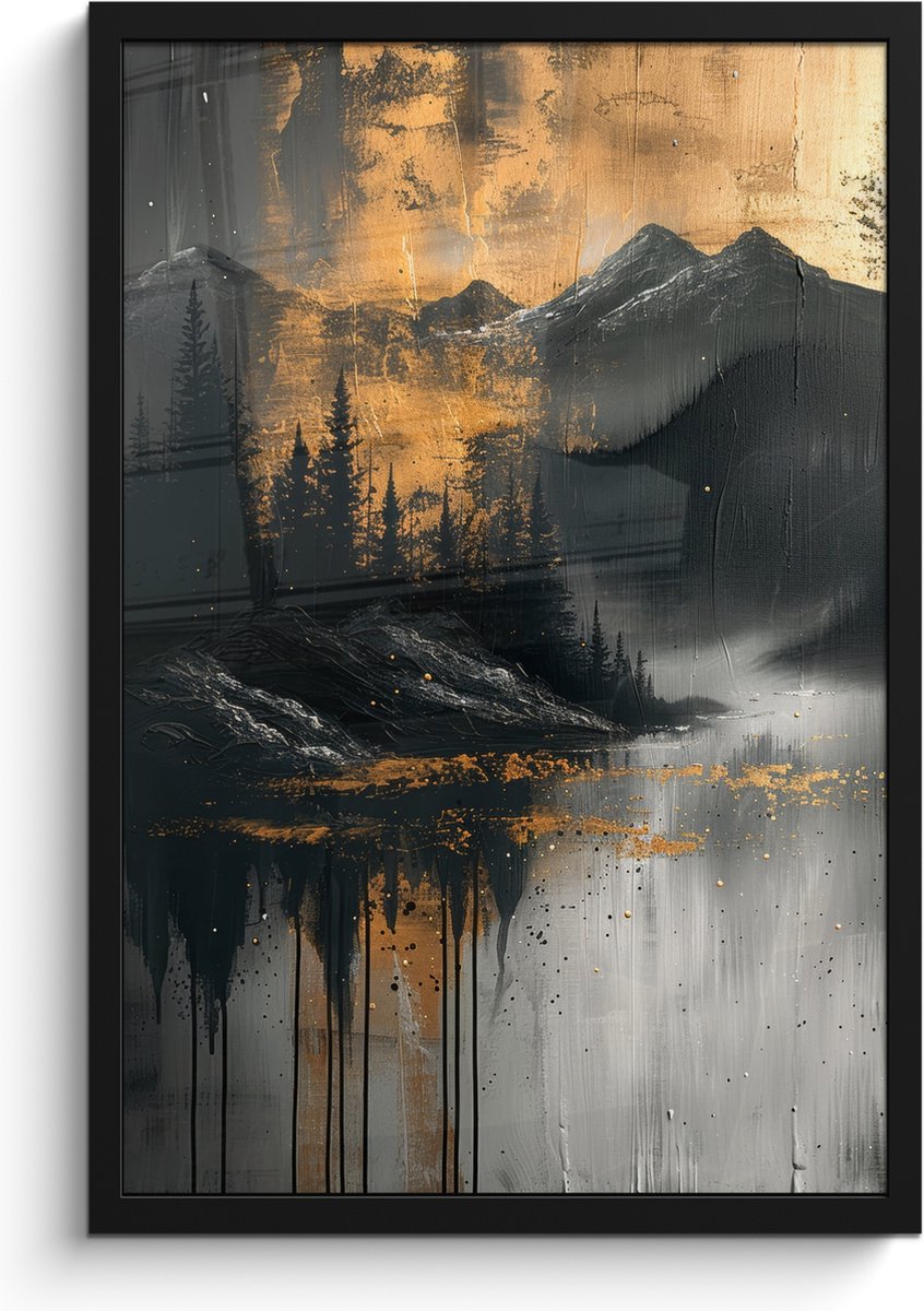 FrameYourWall Poster in lijst - Fotolijst 40x60 cm - Posters - Natuur - Abstract - Landschap - Modern - Posterlijst zwart - Decoratie - Wanddecoratie woonkamer - Muurdecoratie slaapkamer
