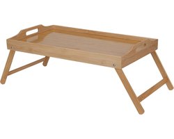 Excellent Houseware Ontbijt op bed/tafeltje/dienblad op pootjes - 50 x 30 cm - bamboe - serveer tray - lezen/eten - bedtafel