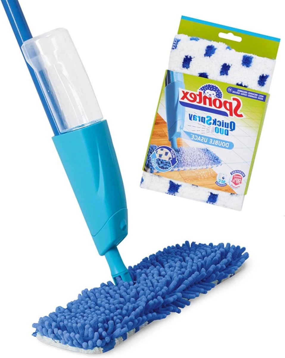 Flat Spray Mop voor Laminaat, Hout en Tegelvloeren met Wasbare Pads - Quick Spray Duo Mop