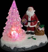 Verlichte Kerstman met kerstboom LED