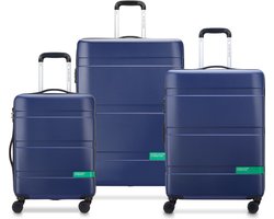 Delsey Paris x United Colors Of Benetton - Kofferset Now - 3 delig - Handbagage 34L + ruimbagage 65L en 93L - Blauw