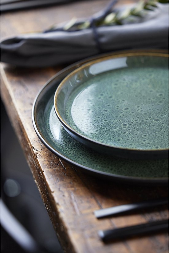 Bord plat 27cm Bitz Gastro zwart/groen - van 't Ende