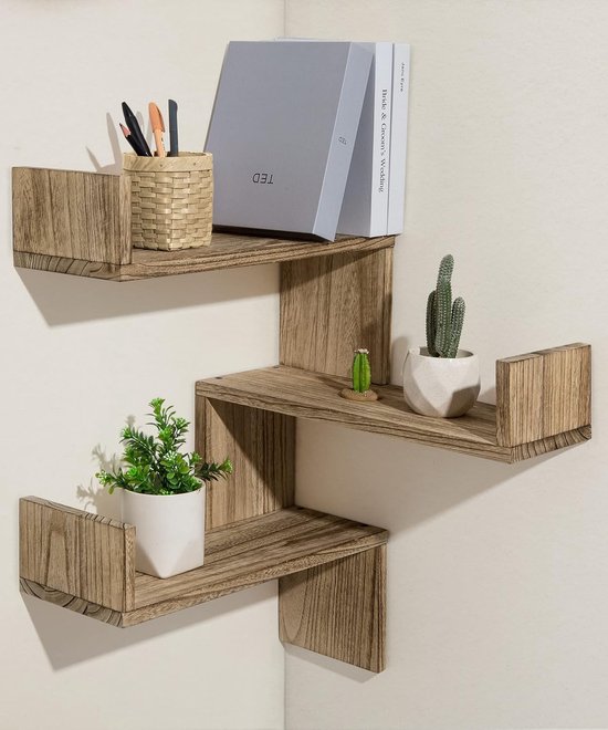 Foto: Wandrek wandrek hangrek boekenkast doucheplank hoekplank voor keuken badkamer wanddecoratie rekken set van 3