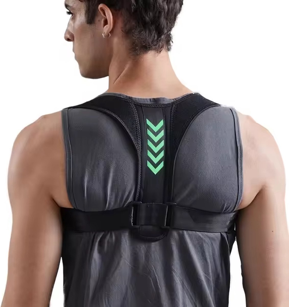 Sport-Goods Postuur Corrector - Verstelbare Houdingscorrector - Rug & Schouder Ondersteuning - Tegen Rugklachten & Slechte Houding - Unisex - Zwart