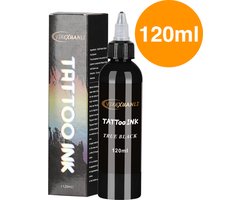 Tattoo Inkt Zwart – 120ML - Inkt Black - Tatoeage inkt - True Black - Voor Tattoo Machine en Stick and Poke Tatoeage