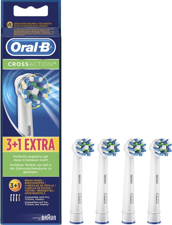 Oral-B CrossAction - Opzetborstels - 4 stuks