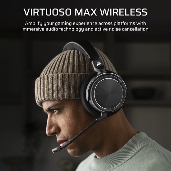 Corsair Virtuoso MAX Wireless Koptelefoon - Gaming Headset - Zwart