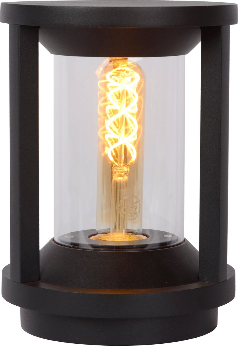 Lucide CADIX - Sokkellamp - Ø 16 cm - 1xE27 - IP65 - Zwart
