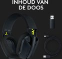 Contenu de la boîte : casque G435 noir, dongle USB et câble de chargement.
