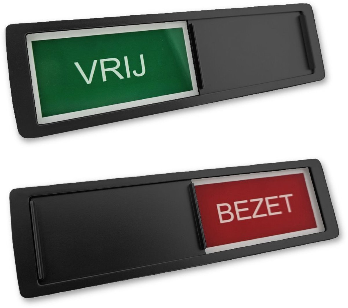CombiCraft schuifbordje met "Vrij-Bezet" in zwart 178 x 50 mm - per 1 stuk