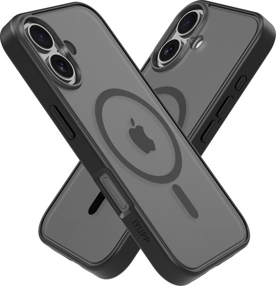 IYUPP Bumper - Convient pour Apple iPhone 16 Case - Zwart - Convient pour MagSafe