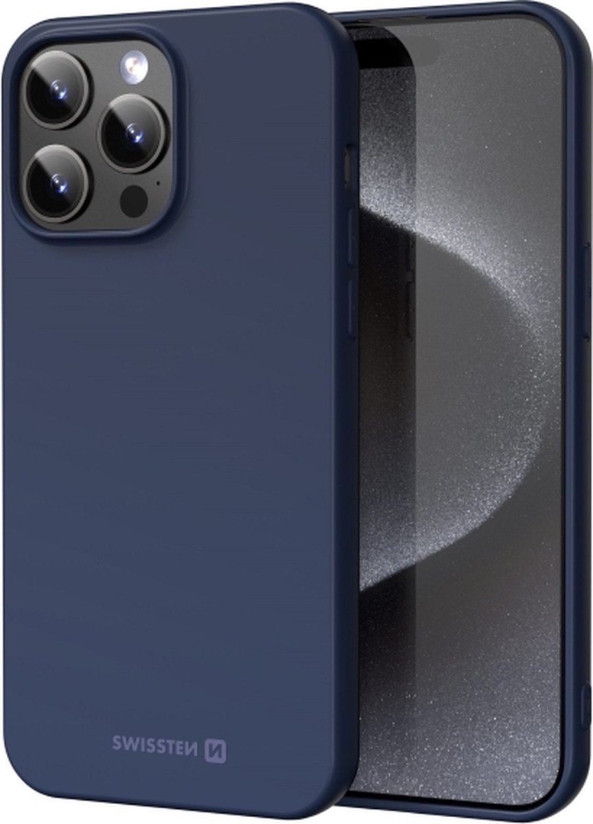 Swissten Soft Joy Hoesje - Geschikt voor iPhone 16 Pro - Blauw