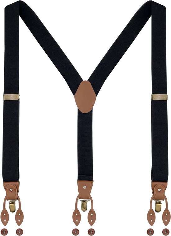 Aomig Herenbretels, Herenbretels Breed 3,5 Cm Met Zeer Sterke 3 Metalen Clips, Verstelbare En Elastische Y-Vorm One Size Bretels Voor Heren En Dames Werkbroek Aomig Herenbretels, Herenbretels Breed 3,5 Cm Met Zeer Sterke 3 Metalen Clips, Verstelbare En Elastische Y-Vorm One Size Bretels Voor Heren En Dames Werkbroek