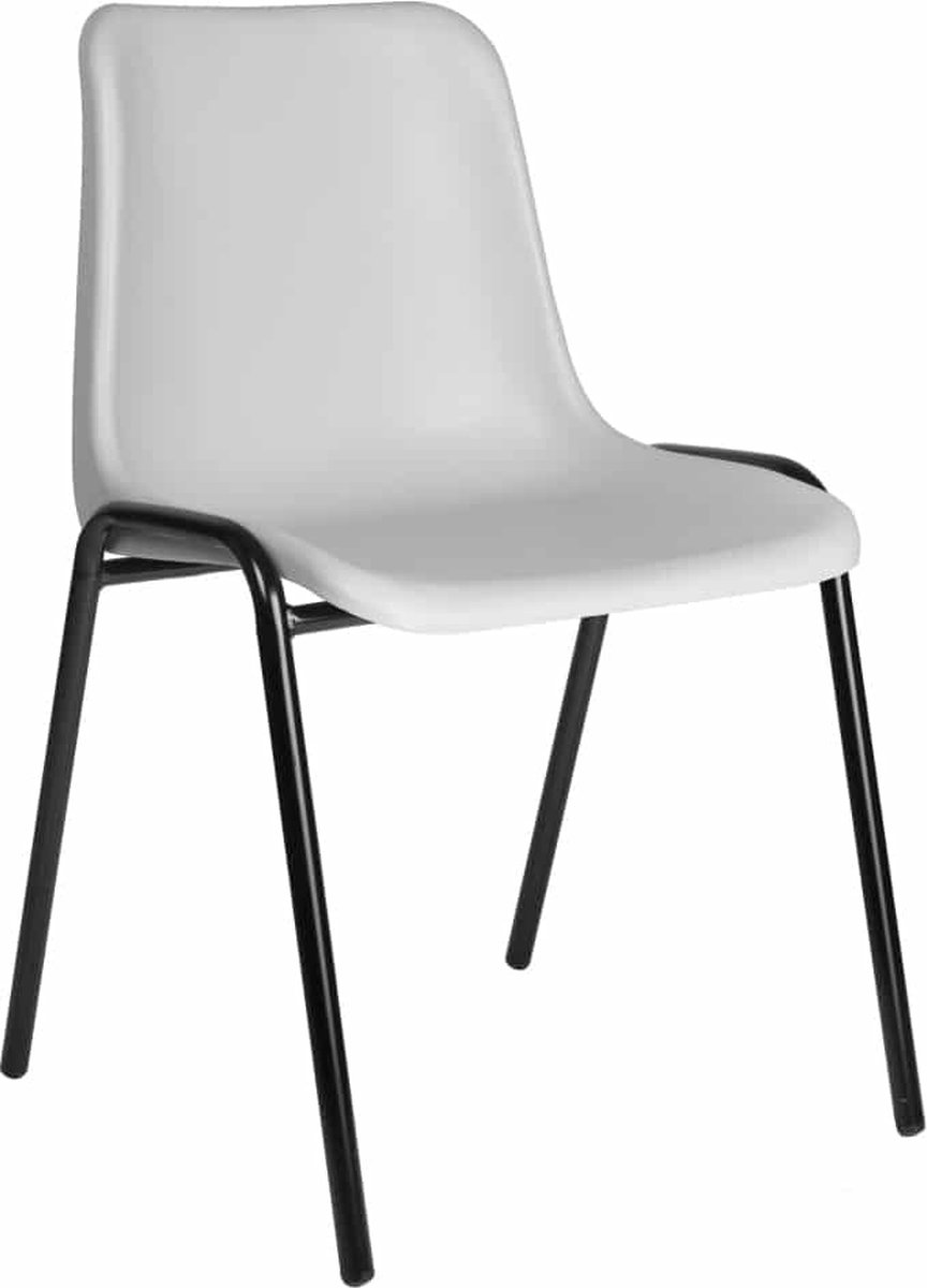 ABC Kantoormeubelen Kantinestoelen Rome kunststof stapelbaar zwart frame oranje kuip