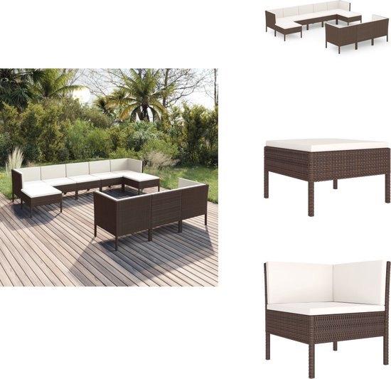 vidaXL Ensemble de salon Mobilier de jardin - Marron - 57 x 69 x 69 cm - Rotin PE - Ensemble de jardin
