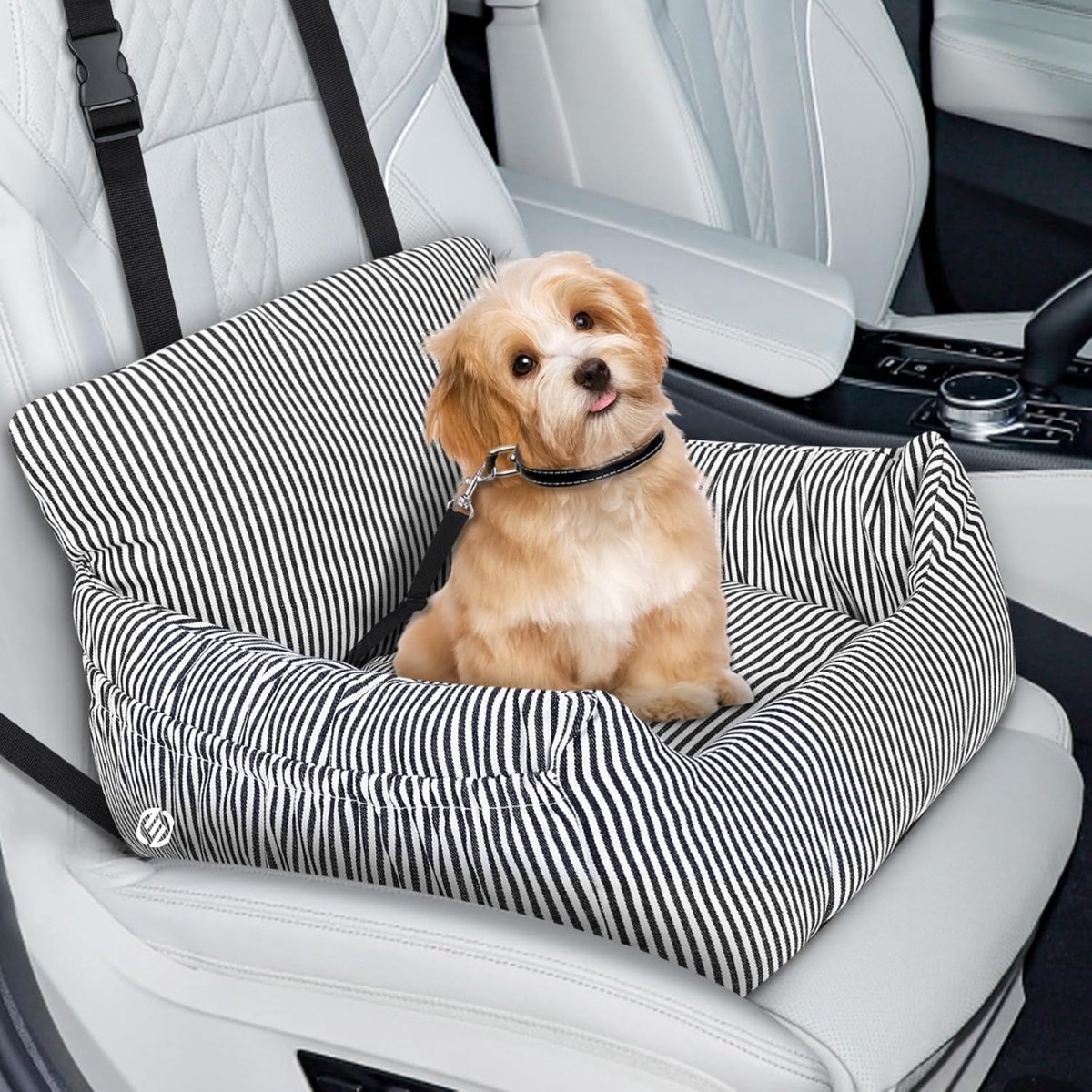 Equivera Hondenmand Auto Met Gordel – Hondenmand – Hondenmand Auto – Autostoel Hond – Hondenstoel Auto – Met Gordel