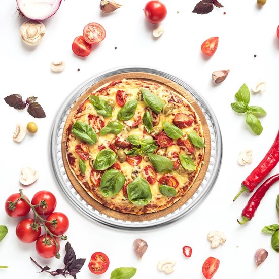 Roestvrijstalen Ronde Bakplaat voor Pizza en Taart met Antiaanbaklaag — afbeelding 3