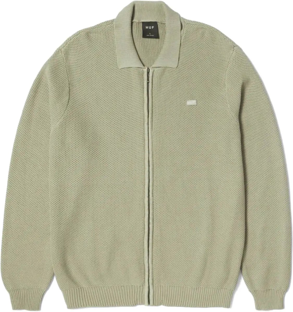 HUF Anton Zip Overdyed Casual Vest Heren Groen M