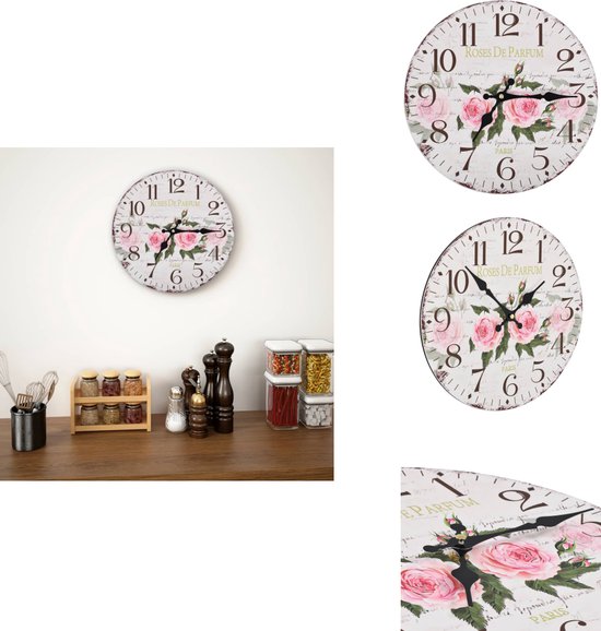 Ambiente Haus Wandklok Rozen wandklok 28 cm (1-delig) online bestellen