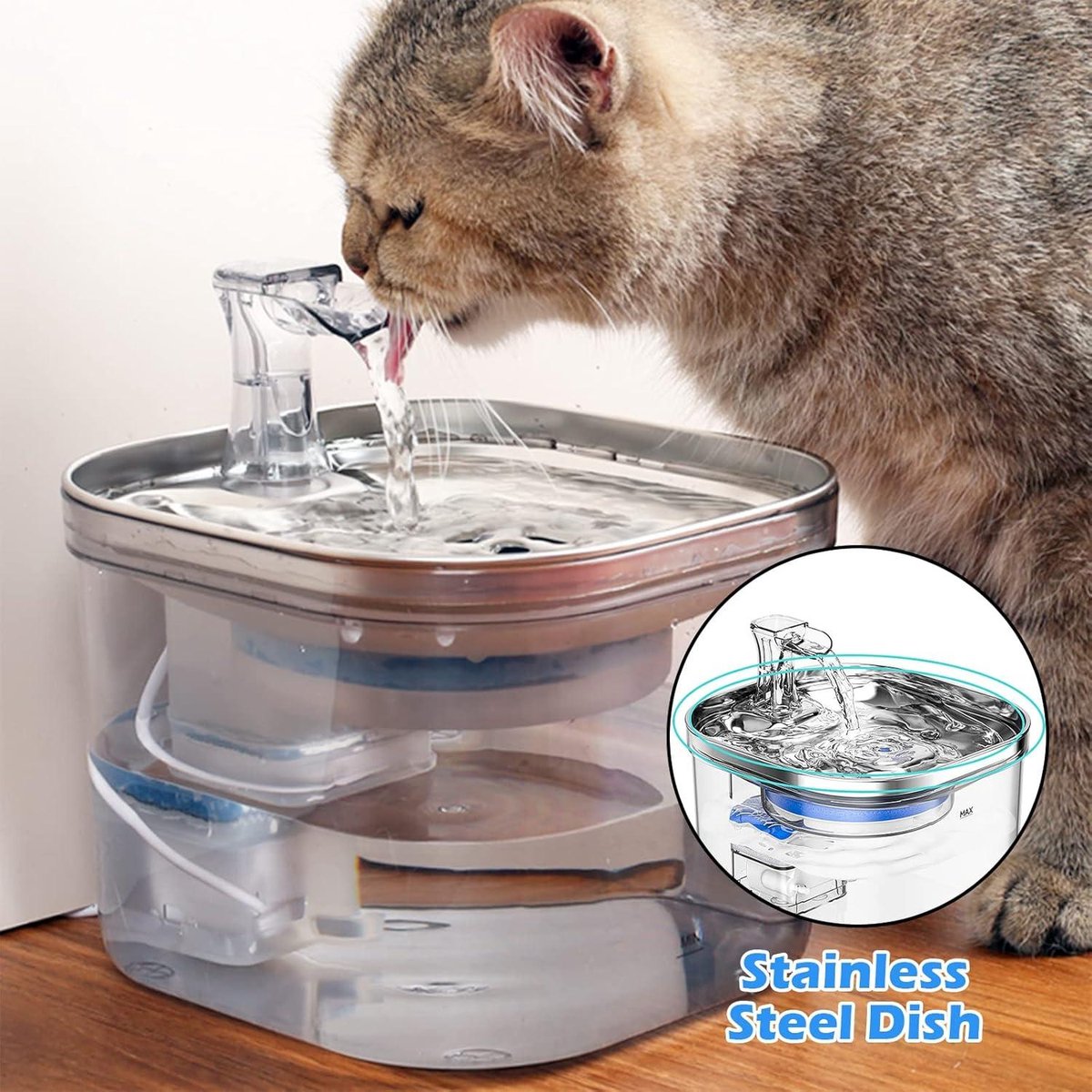 BIUBIUCAT Waterfonteinfilter – 4 Stuks – 10,5 Cm – Met Actieve Kool En Ionenwisselaar – Voor Kattenfontein – 2-4 Weken Vervangen