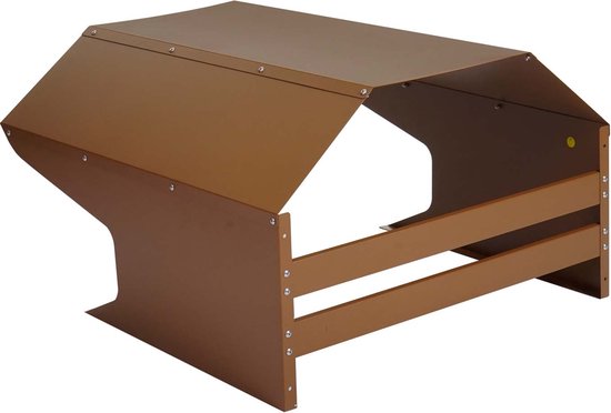Garage pour robot tondeuse MCW-L43, capot de tondeuse à gazon, métal 40x59x69cm ~ marron