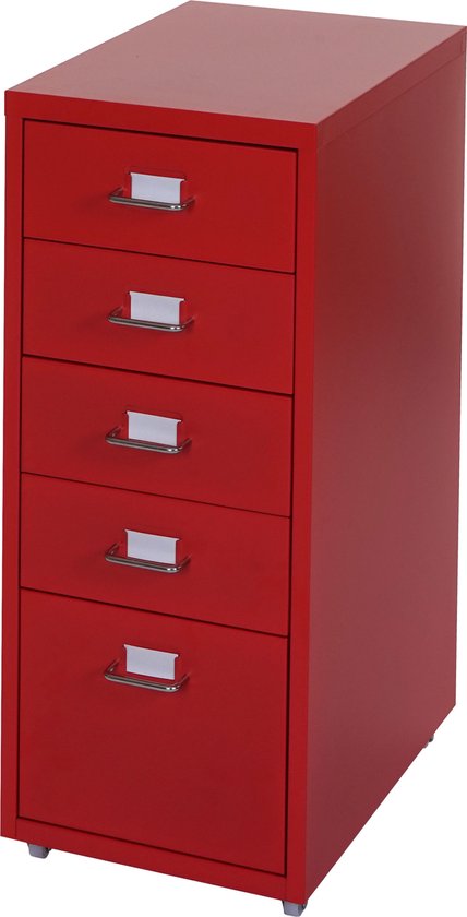 Caisson De Bureau Kökar à Roulettes Avec 5 Tiroirs 69 X 28 X 41 Cm Blanc En Casa 85330625