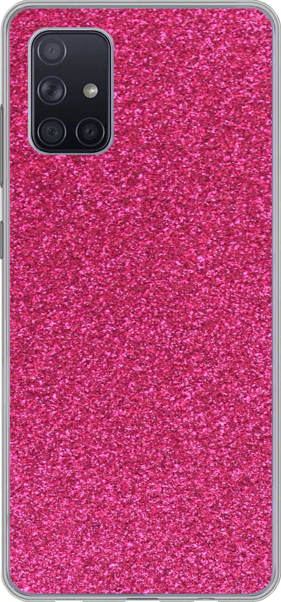 Telefoonhoesje Geschikt voor Samsung Galaxy A51 hoesje - Roze - Abstract - Design - Siliconen Telefoonhoesje Telefoonhoesje