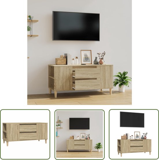 vidaXL Tv-meubel 90x30x40 cm hout zwart | Leen Bakker