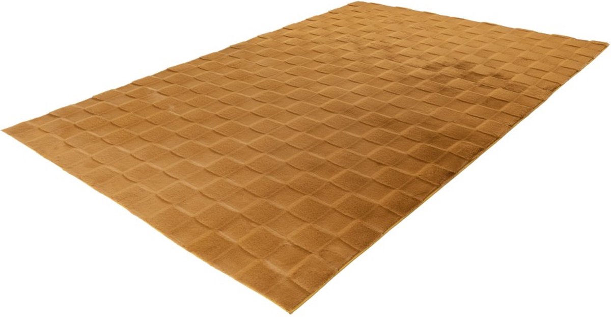 Lalee Soul - 3d Vloerkleed - Tapijt – Karpet - Hoogpolig - Superzacht - nieuwe trend comfy Fluffy - 3d blokjes- rabbit- 120x170 cm hermes amber