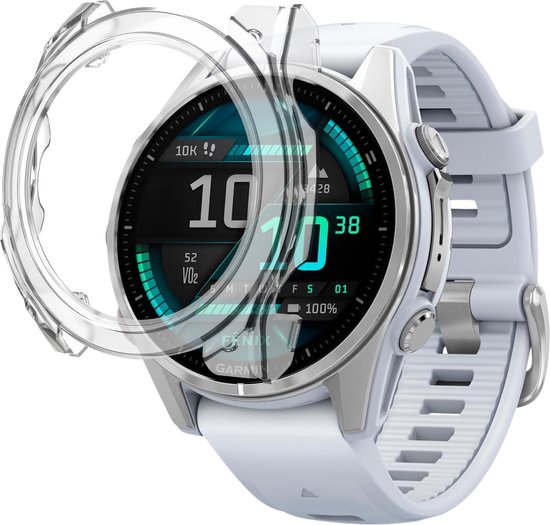 Hoesje voor Garmin Fenix 8 (43mm) - Harde beschermhoes transparant scherm gehard glas