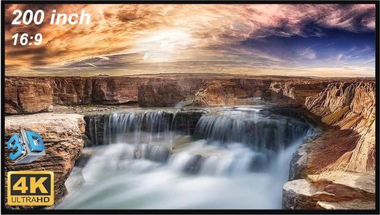 Groot 200 inch videoprojectiescherm 16:9 - Wasbaar en draagbaar voor thuis en kantoor