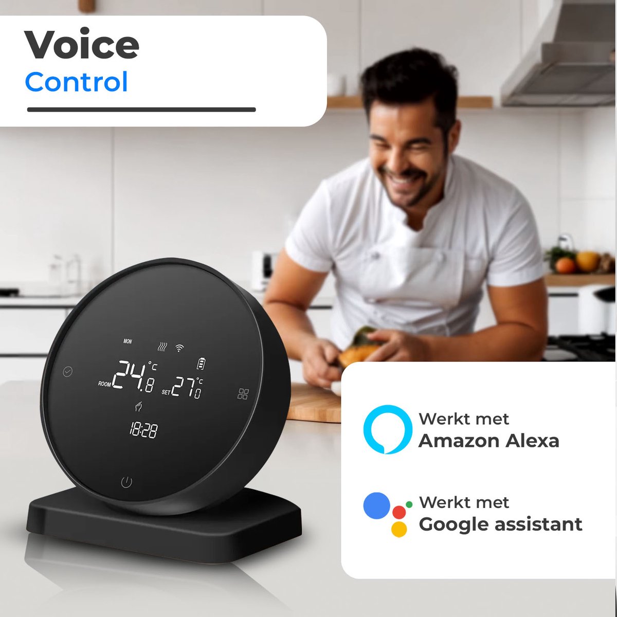 Nince Thermostaat CV ketel - Slimme Thermostaat Voor CV - Digitaal - Handmatig Programmeerbaar - Incl RF module – foto 6