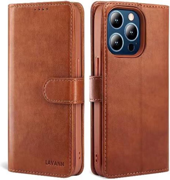 Lavann Étui pliable 2 en 1 – Avec porte-cartes – Convient pour le chargement sans fil – Convient pour iPhone 16 Plus – Violet