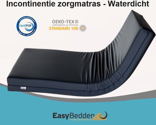 EasyBedden® Zorgmatras Matras - Incontinentie - Waterdicht - Medium Koudschuim HR45 - 140x200 - circa 20 cm - Anti Bacterieel - CertiPUR® en Oekotex gecertificeerd - 100 % Veilig