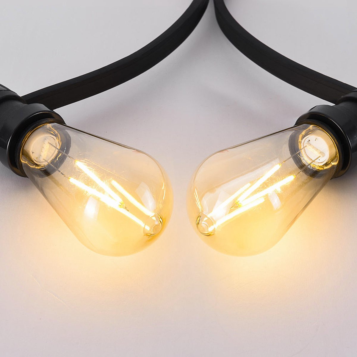 LumenXL lichtsnoer voor buiten 100 meter 100 fittingen - 2,5 watt 2200K LED filament lampen - IP44 dimmer