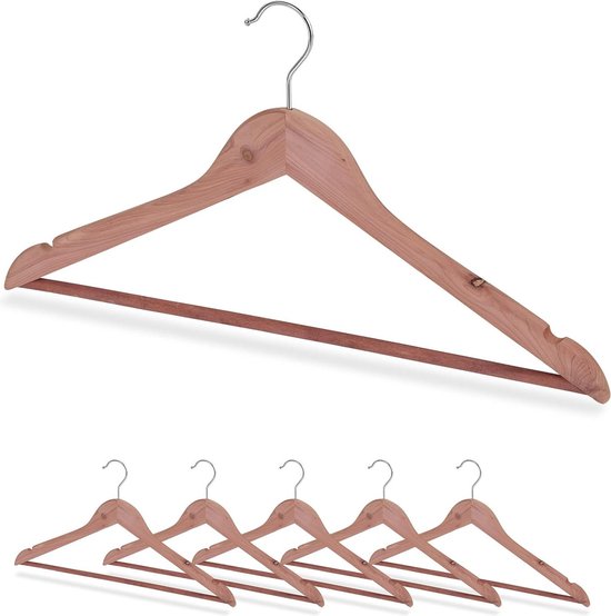 Kledinghanger plastic met inkepingen zwart 42cm - per 100