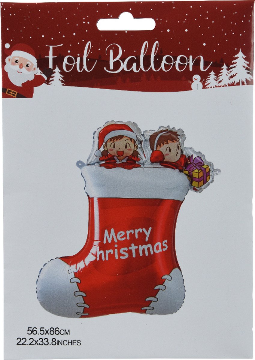 Grote Kerst Ballon Gevulde Kerstsok - Kerstdecoratie - 86 cm
