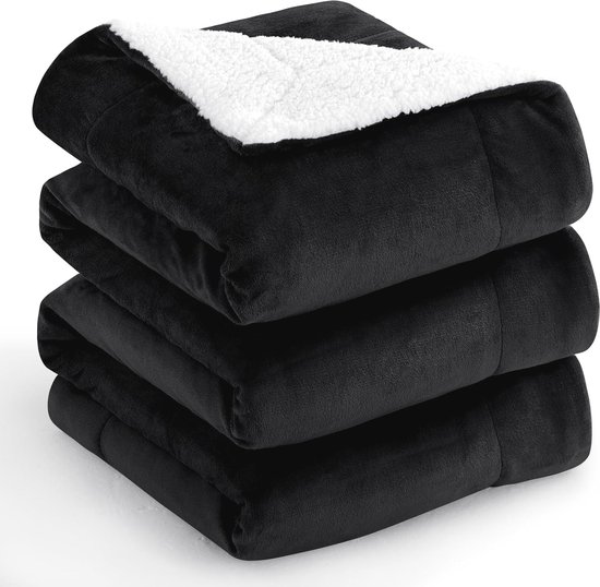 Wajade Zachte fleece plaid met bubbels - 152 x 203 cm, decoratieve