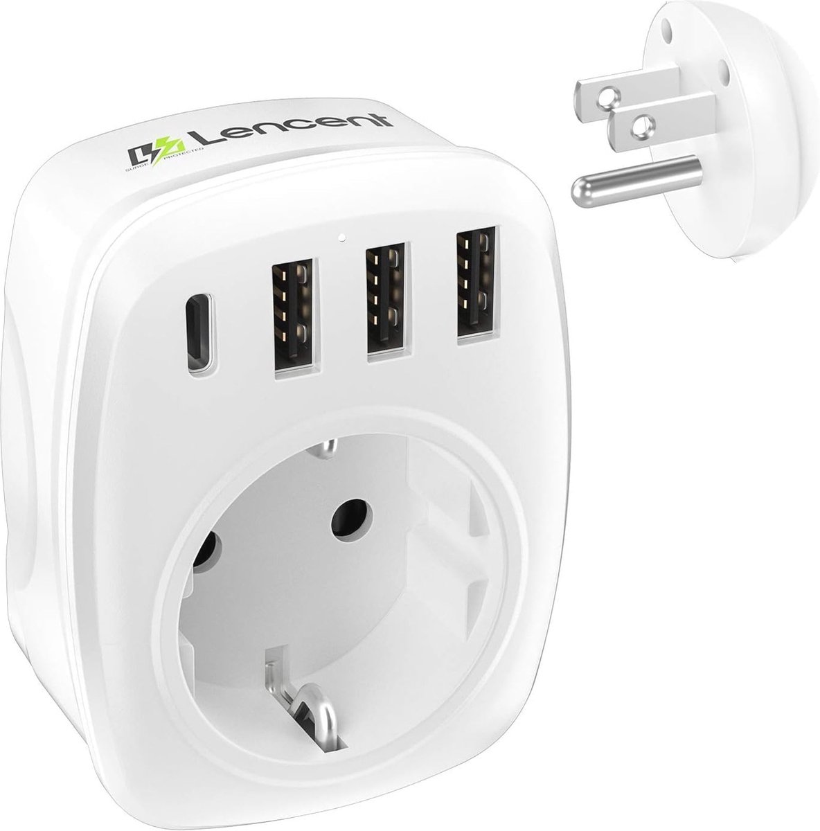 Universele Reisadapter met 5-in-1 Functionaliteit en 3 USB Poorten