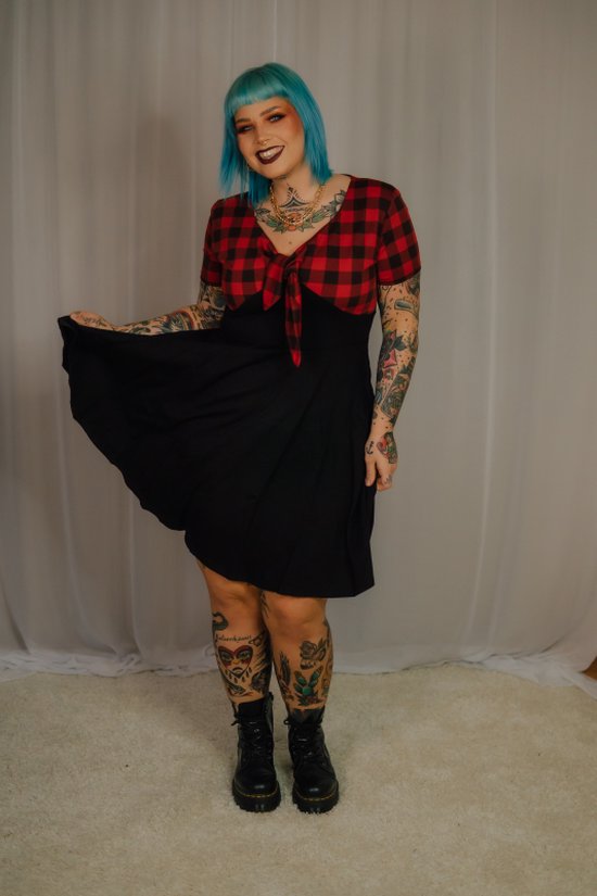 Robe noire à carreaux Rock Rebel by EMP Femme - XXL