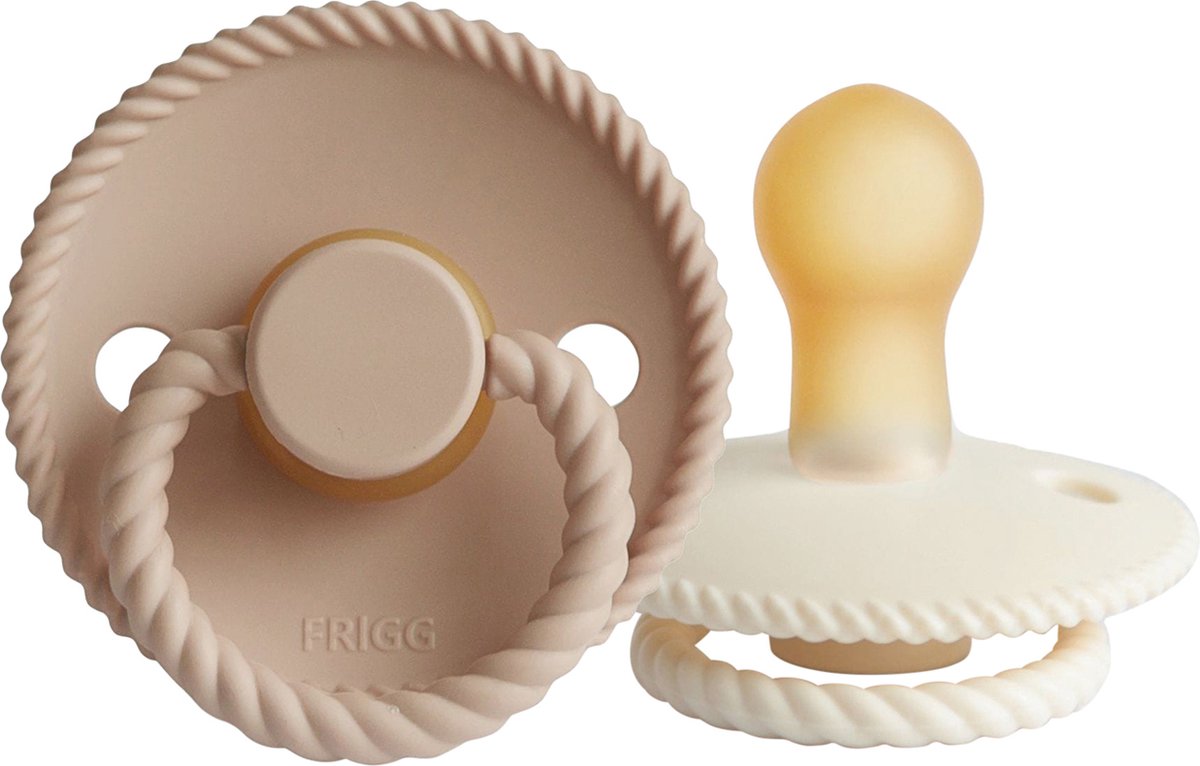 Goedkoopste Frigg Rope Fopspeen - 6-18 mnd (2 stuks) - Cream/Croissant