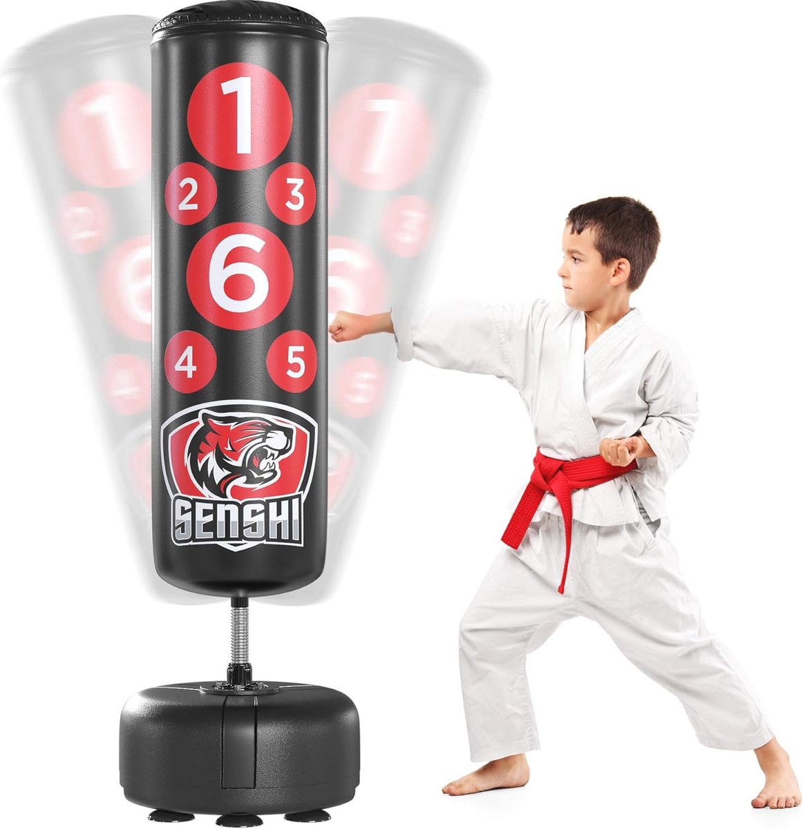 Junior Bokszak voor Kinderen - Vrijstaande Bokszak voor Kickboksen, Karate, Muay Thai en Taekwondo