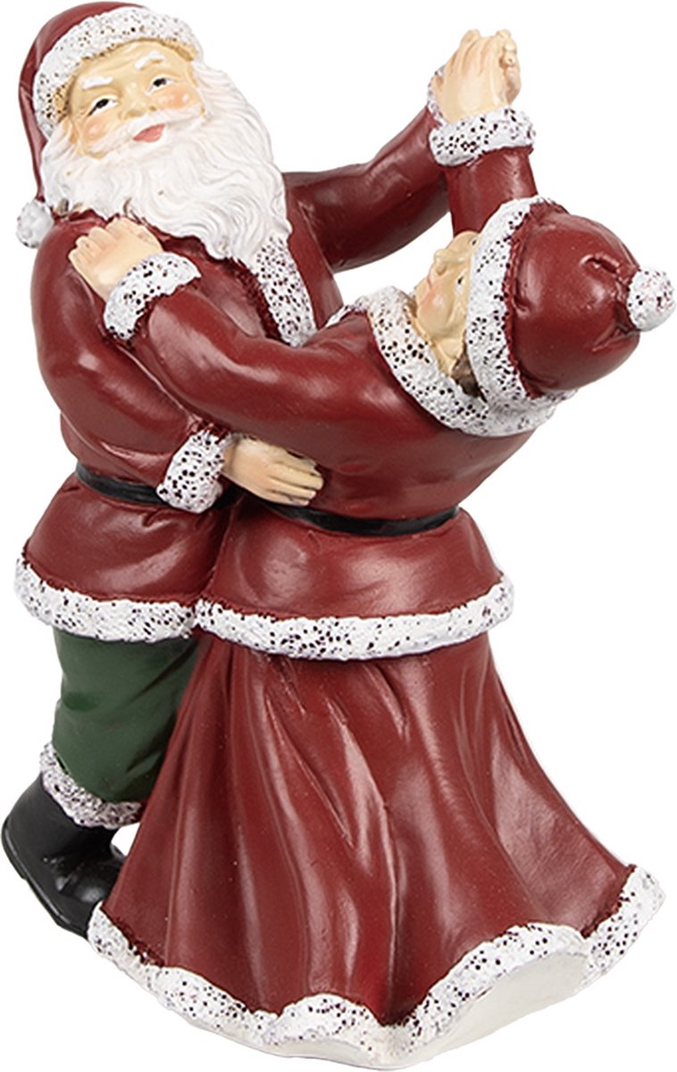 Clayre & Eef Kerstdecoratie Beeld Kerstman 12x8x15 cm Rood Kunststof – foto 2