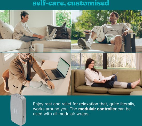 HoMedics modulair met controller voor Kuit en Arm support Compressie Massage - Massage apparaat - Kuit en Arm blessure - Herstel - Sportblessure - Temperatuurinstellingen - Draadloos - USB C