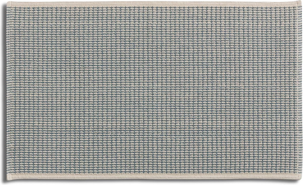 Goodivery ® Stijlvolle Badmat van 100% Katoen met Antisliplaag in Natuurlijk Blauwgrijs Ontwerp
