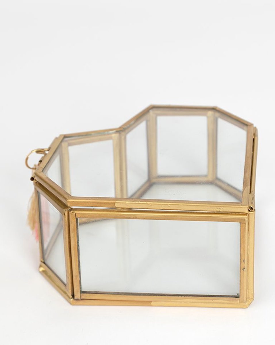 Sissy-Boy - Gouden glazen box hart groot