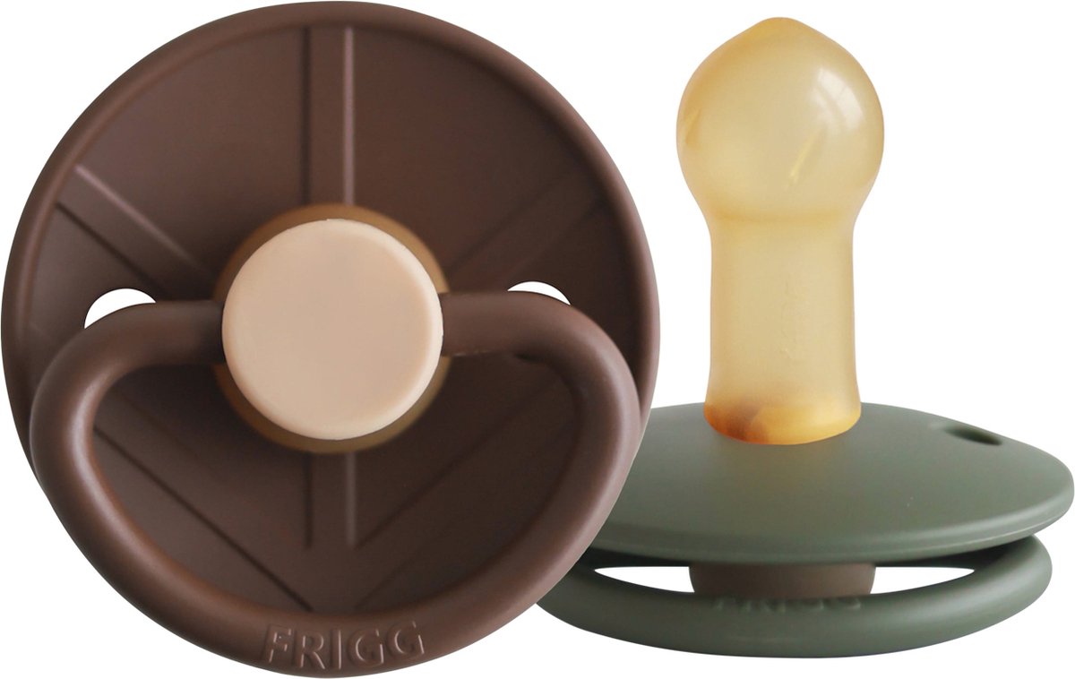 Goedkoopste FRIGG Little Viking Fopspeen - Rond - 2 Stuks - 6-18 Mnd - Cocoa/Olive