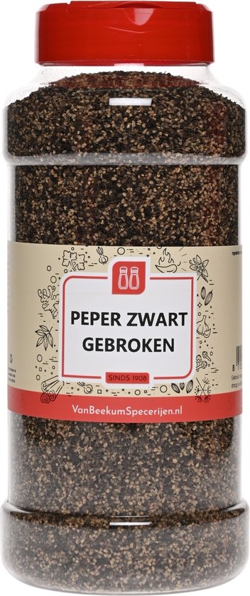 Van Beekum Specerijen - Peper Zwart Gebroken - Strooibus 450 Gram