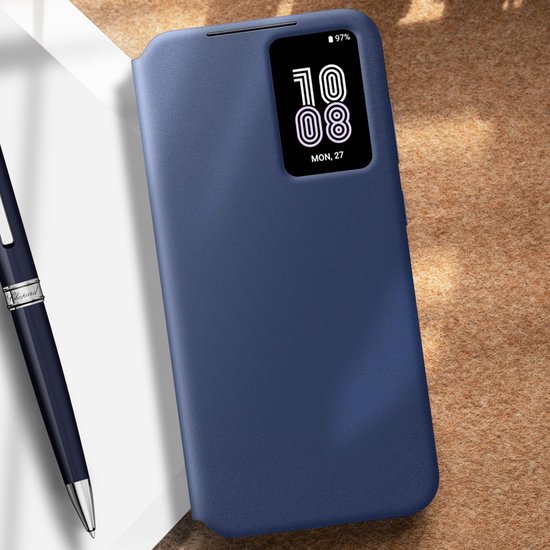 Étui portefeuille Samsung Smart View - Convient pour Samsung Galaxy S24 FE - Blauw