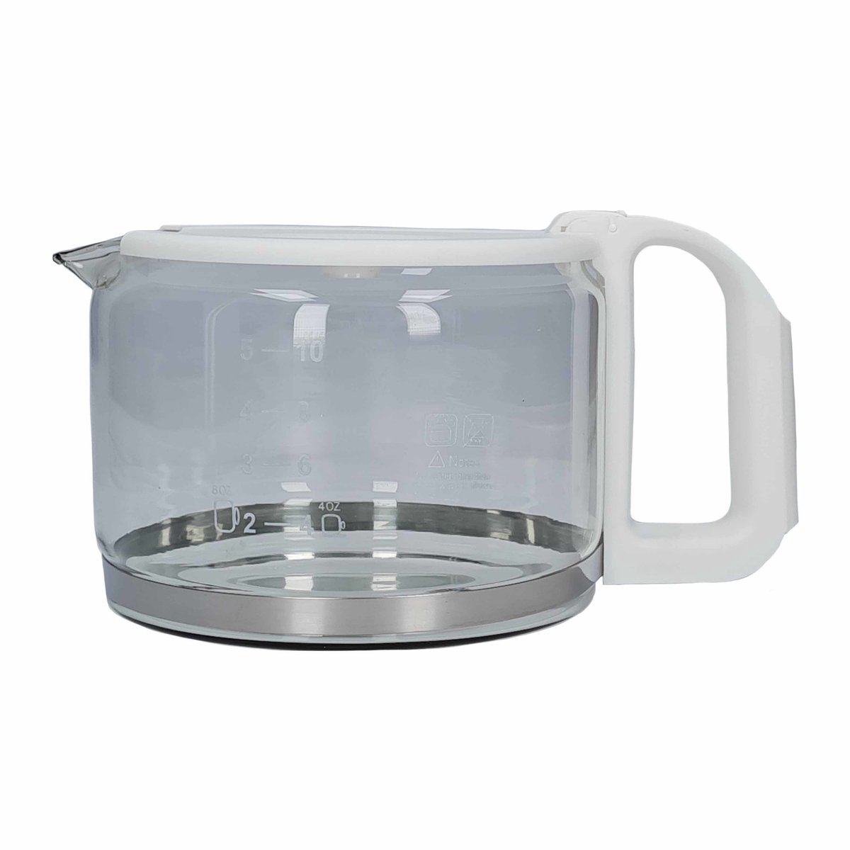 Koffiepot met witte deksel en handvat 1,4 liter - Glazen universele koffie/koffie potten - 1400 ml reserve koffiepotten